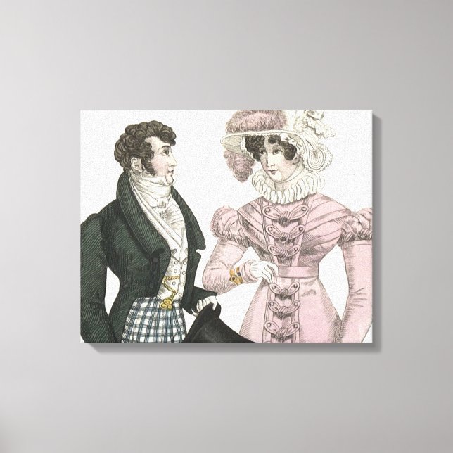 Couple Antique Wedding 1823 Man Woman Fashion Canvas Print (Front)