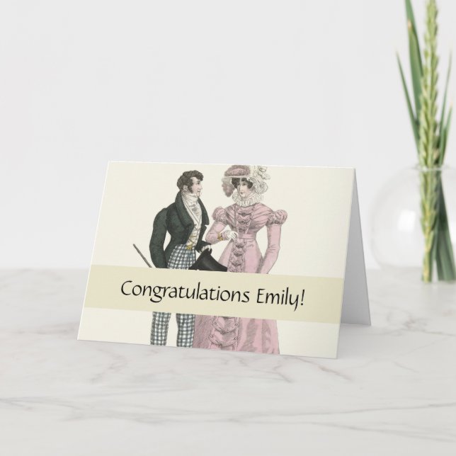 Couple Antique Wedding 1823 Man Woman Fashion Card (Front)