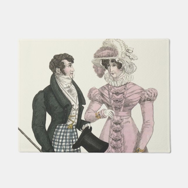 Couple Antique Wedding 1823 Man Woman Fashion Doormat (Front)