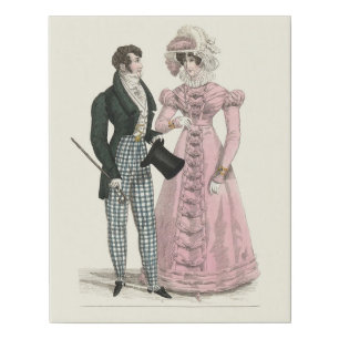 Couple Antique Wedding 1823 Man Woman Fashion Faux Canvas Print