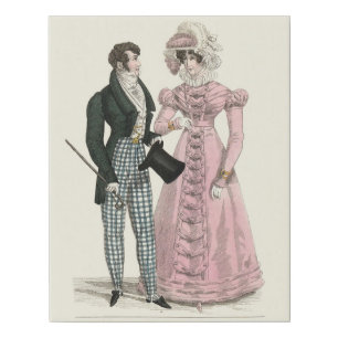 Couple Antique Wedding 1823 Man Woman Fashion Faux Canvas Print