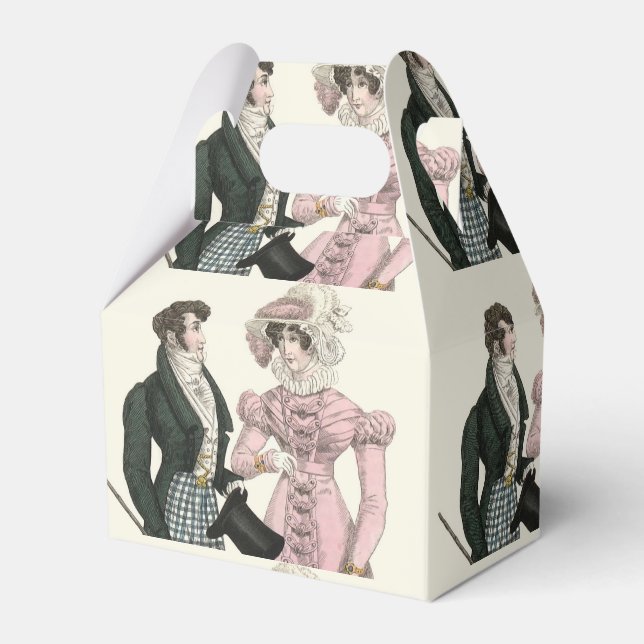 Couple Antique Wedding 1823 Man Woman Fashion Favor Boxes (Front Side)