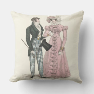Couple Antique Wedding 1823 Man Woman Fashion Outdoor Pillow