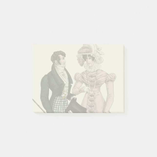 Couple Antique Wedding 1823 Man Woman Fashion Post-it Notes (Front)