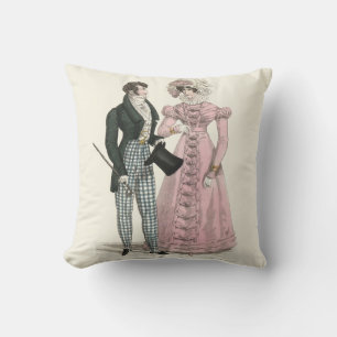 Couple Antique Wedding 1823 Man Woman Fashion Throw Pillow