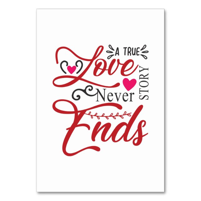 Couple Art A True Love Story Never End Table Number (Front)