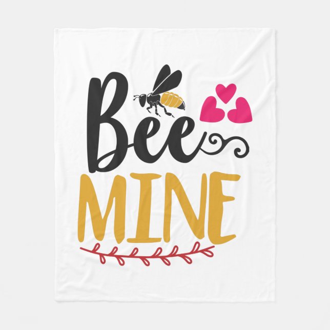Couple Art Bee Mine Fleece Blanket (Front)