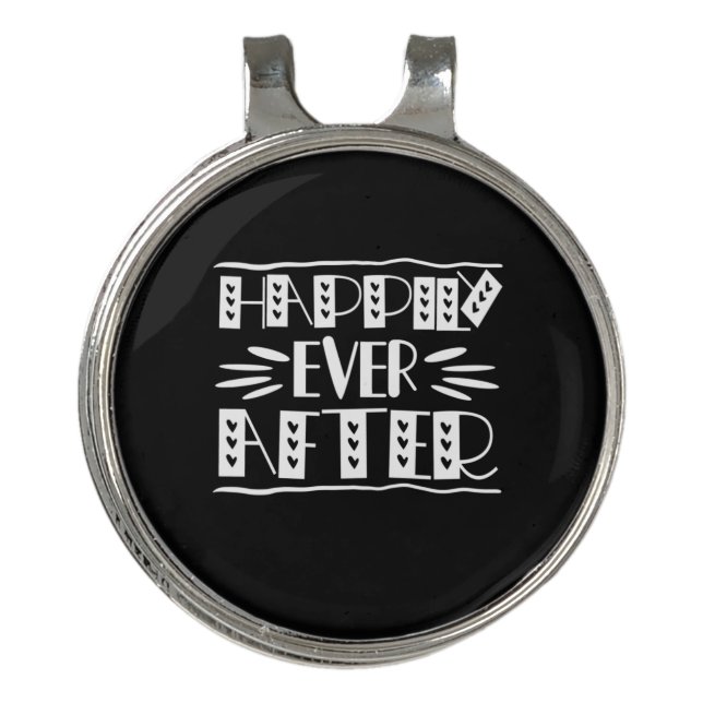 Couple Art Happily Ever After Golf Hat Clip (Front)