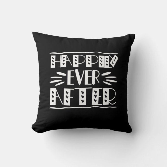 Couple Art Happily Ever After Throw Pillow (Front)