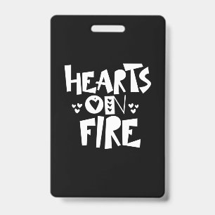 Couple Art Hearts On Fire Badge