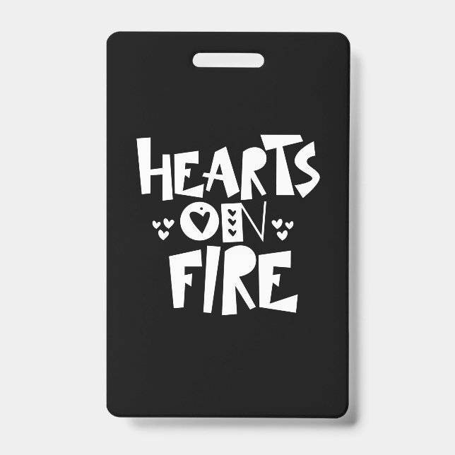 Couple Art Hearts On Fire Badge (Front)