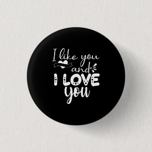 Couple Art I Like You And I Love You Button