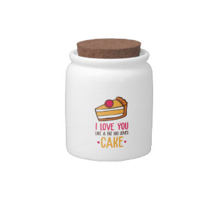 Couple Art I Love You Like A Kid Loves Cake Candy Jar