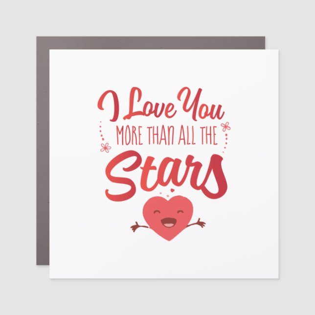 Couple Art I Love You More Than All The Stars Car Magnet (Front)