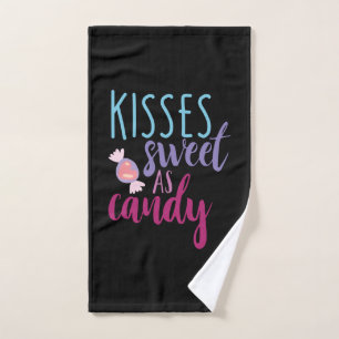 Couple Art Kisses Sweet As Candy Hand Towel
