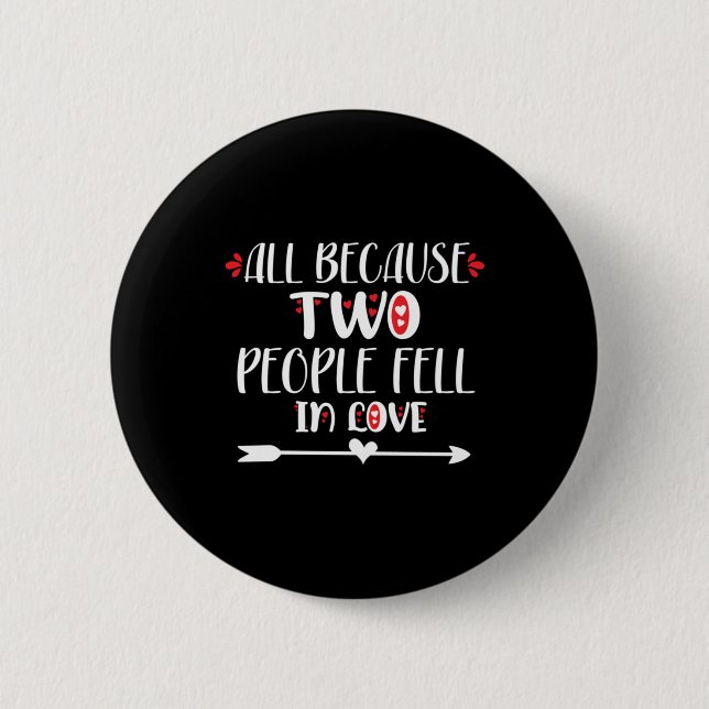 Couple Art Two People Feel In Love Button (Front)