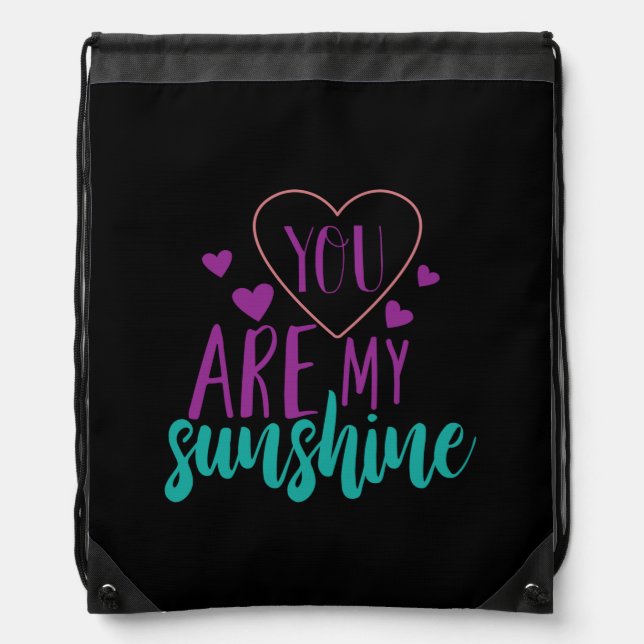 Couple Art You Are My Sunshine Drawstring Bag (Front)