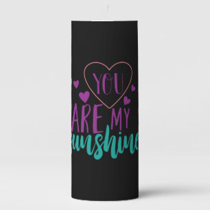 Couple Art You Are My Sunshine Pillar Candle