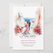 Couple at Wedding | Greek Theme | Save The Date