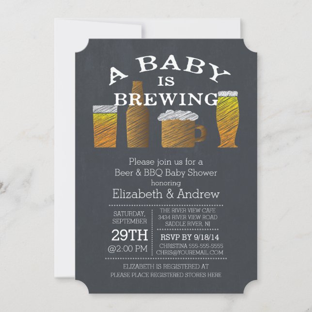 Couple Baby Brewing Barbecue Baby Shower Invitation (Front)