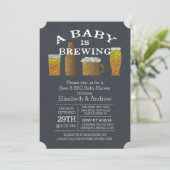 Couple Baby Brewing Barbecue Baby Shower Invitation (Standing Front)