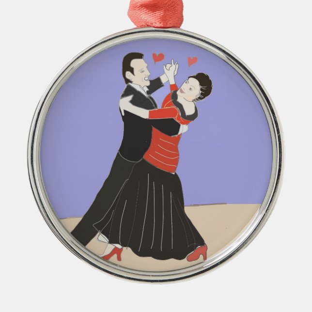  Couple Ballroom Dancing,  Metal Ornament (Front)