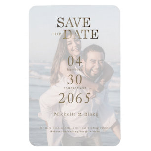 Couple Beach Photo Wedding Save the Date  Magnet