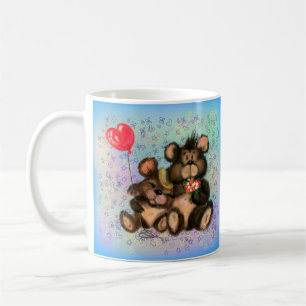 Couple Bear with Heart Balloon Mug Gift
