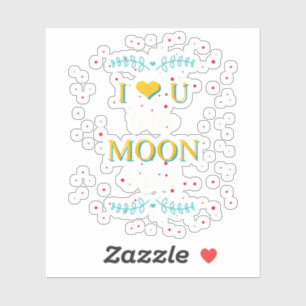 Couple Bedroom Decor I Love You Moon Quote Sticker