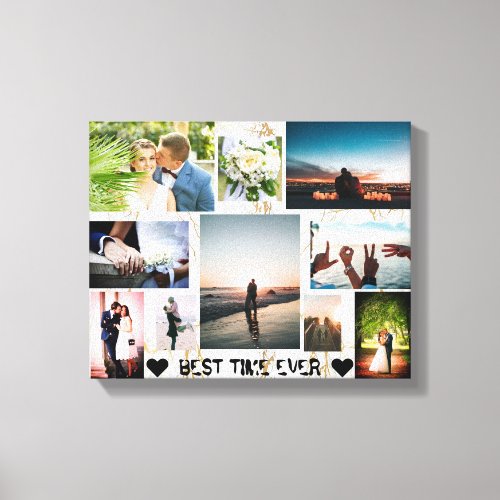 Couple BEST TIME EVER Personalized Collage Canvas Print