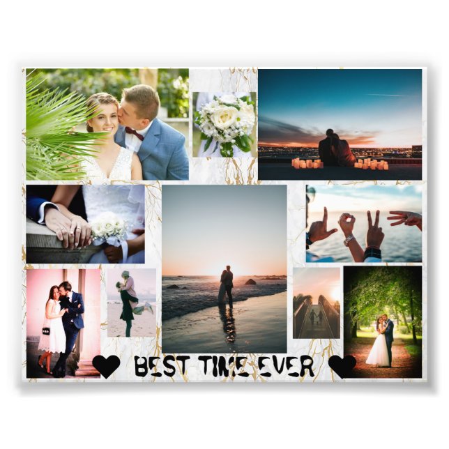 Couple BEST TIME EVER Personalized Collage Poster (Front)