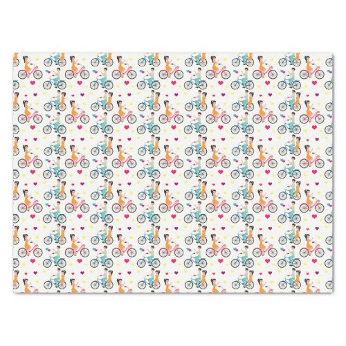 Couple Bicycle Riders Tissue Paper