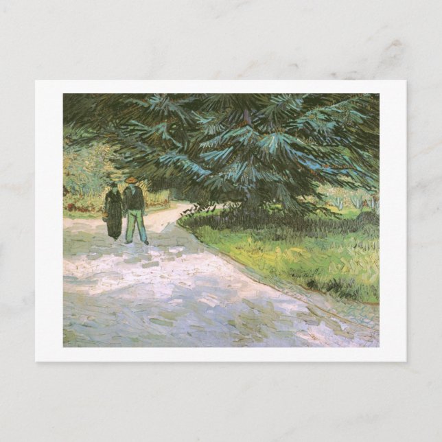 Couple & Blue Fir Tree Van Gogh Fine Art Postcard (Front)