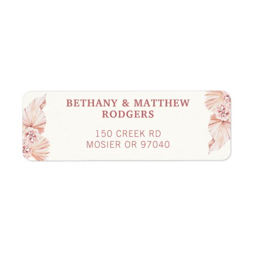 Couple Boho Wedding Invite Envelope Return Address Label