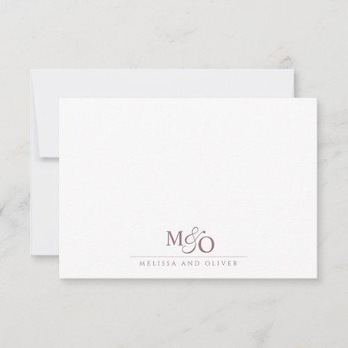 Couple Brown Mocha Ampersand Monogram Note Card