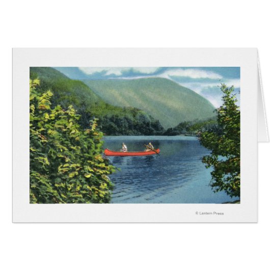 Couple Canoeing on a Lake Cards (Front Horizontal)