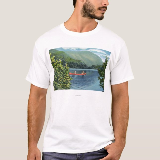 Couple Canoeing on a Lake T-Shirt (Front)