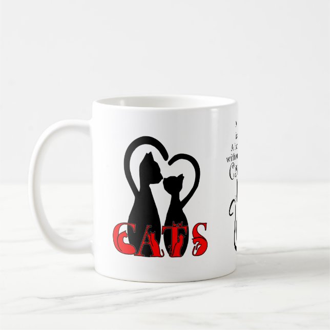 Couple Cats in the home Coffee Mug (Left)