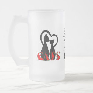 Couple Cats in the home Frosted Glass Beer Mug