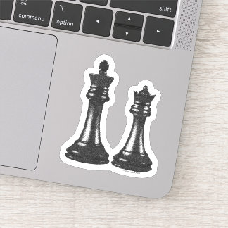"Couple" Chess King & Queen Stipple Sticker