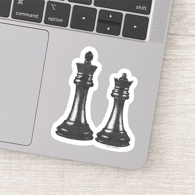 "Couple" Chess King & Queen Stipple Sticker (Detail)