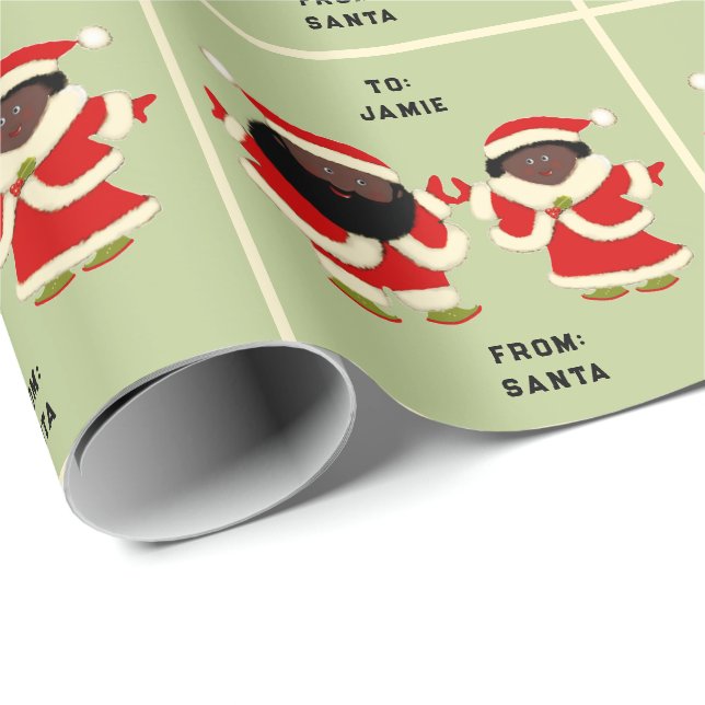 Couple Christmas Gift Wrapping Paper (Roll Corner)