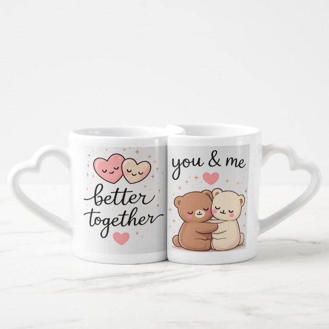 Couple Coffee Mug Set – Better Together & You and  (Front Nesting)