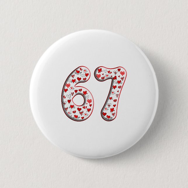 Couple Costume Duo 67 Meme Six Seven Valentines Da Button (Front)