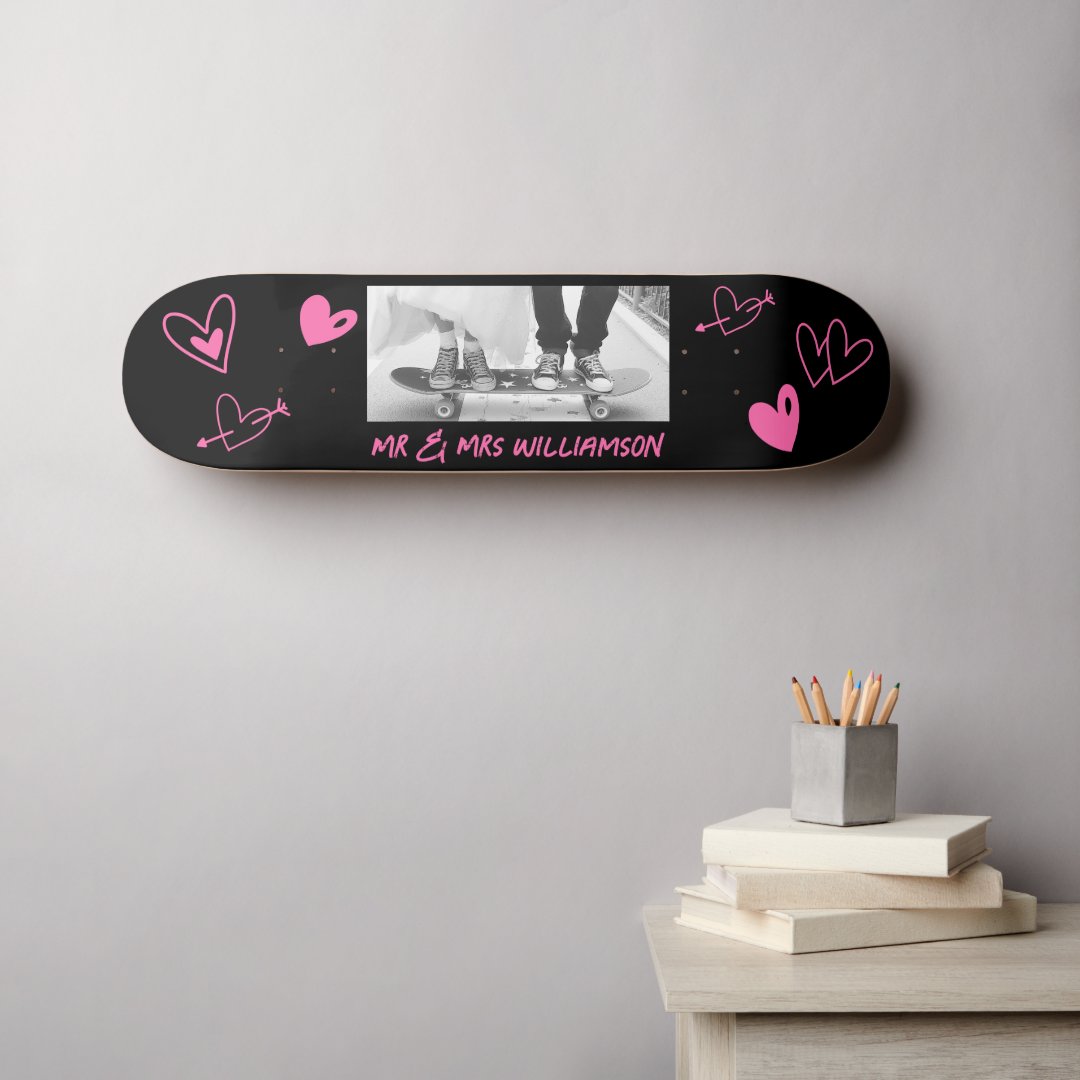 Couple Customise Wedding Skateboard
