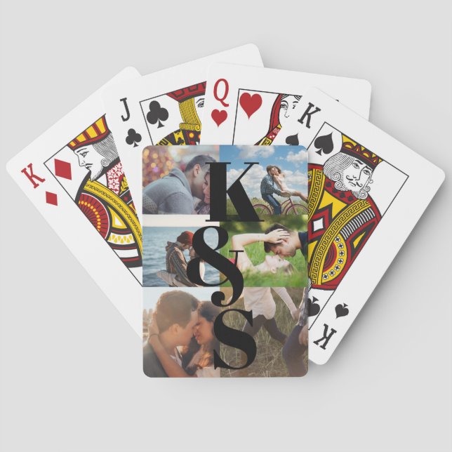 Couple Customized Photo Collage Gift Personalized Poker Cards (Back)