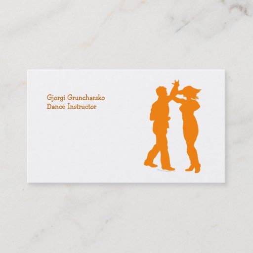 Customizable Couple Dance Spin Dancing Silhouette Business Cards