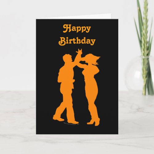 Couple Dance Spin Dancing Silhouette Card