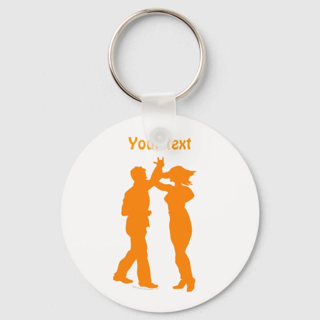 Couple Dance Spin Dancing Silhouette Keychain (Front)