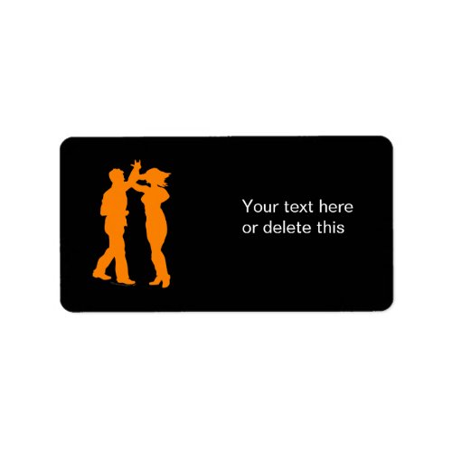 Couple Dance Spin Dancing Silhouette Label
